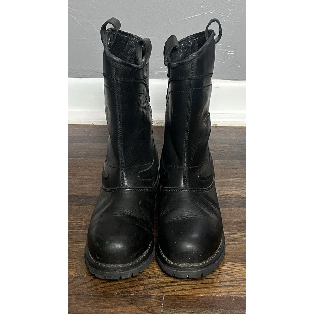 Men's Milwaukee MB420 Black Leather Riding Motorcycle Boots Heavy Duty Size 9.5D
